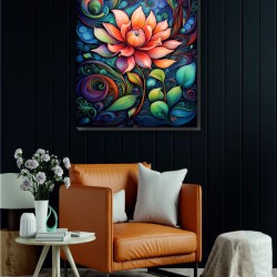 Lotus Art Mandala Kanvas Tablo